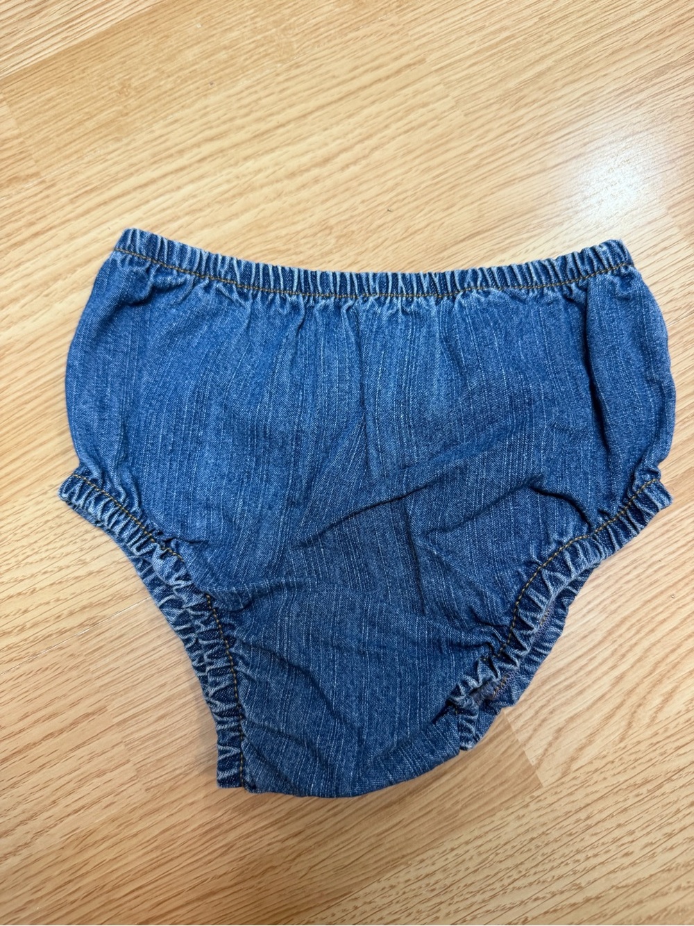 Guess Baby 18M Medium Wash Denim Bloomers Elastic Waist Embroidered Logo Shorts
